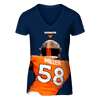 Von Miller Official Ladies "Sack Master" Performance V-Neck Tee S/S