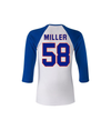 Von Miller Official Ladies Name & Number Scoop Neck Raglan 3/4 Sleeve Tee